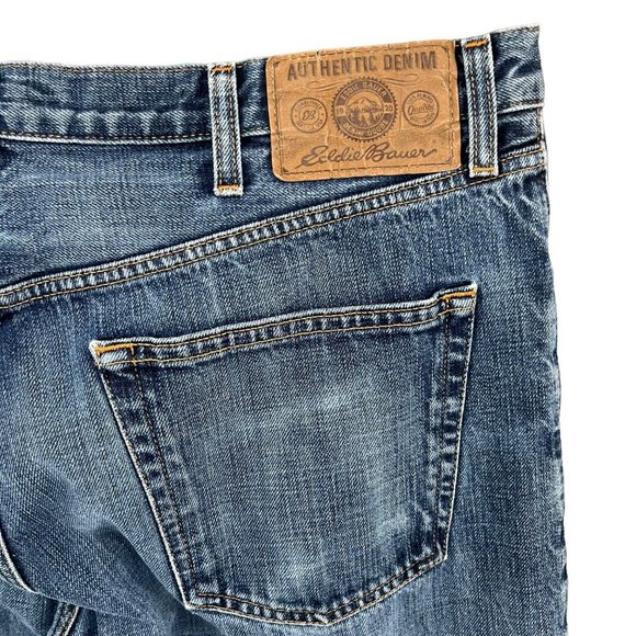 Eddie Bauer Jeans Mens Blue Straight Leg Cotton Denim Size 38x34 - Picture 5 of 13